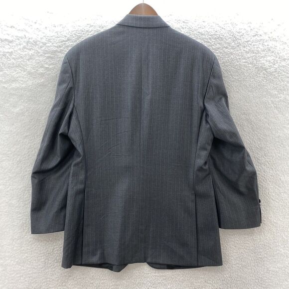 Ermenegildo Zegna Blazer Mens 41R Gray Striped Preppy American Corpcore Italy - Picture 11 of 15